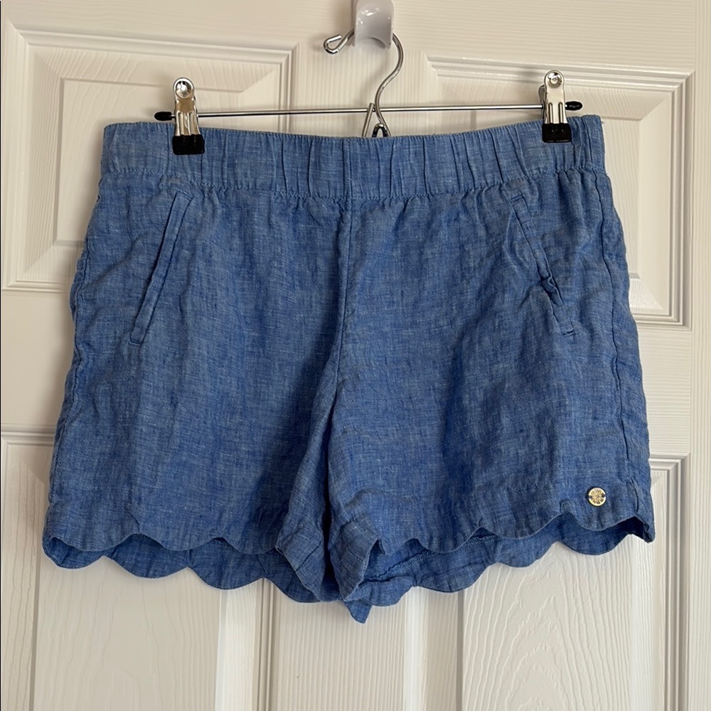 Lilly Pulitzer Blue High Waist Scalloped Shorts